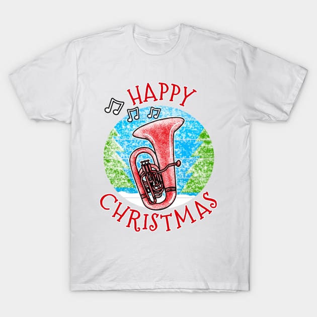 Christmas Tuba Tubaist Brass Musician Xmas 2022 T-Shirt by doodlerob